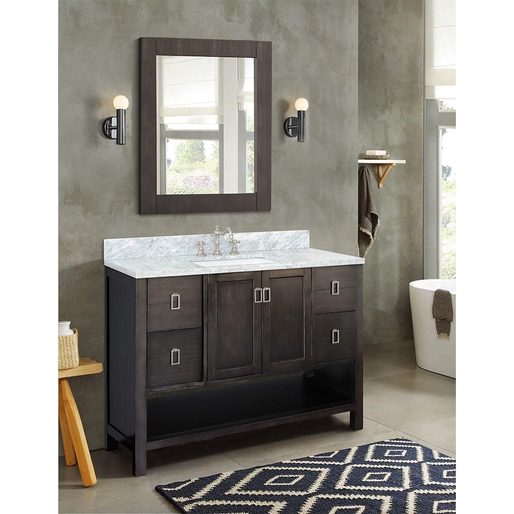 Bellaterra Shlomo - to Split 49" Brown Wood Single Vanity w/ Counter Top and Sink 400300-SB-WMR
