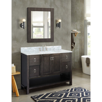 Bellaterra Shlomo - to Split 49" Brown Wood Single Vanity w/ Counter Top and Sink 400300-SB-WMR