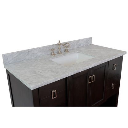 Bellaterra Shlomo - to Split 49" Brown Wood Single Vanity w/ Counter Top and Sink 400300-SB-WMR