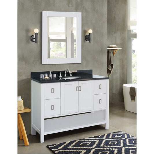 Bellaterra Shlomo - to Split 49" White Wood Single Vanity w/ Counter Top and Sink 400300-WH-BGO