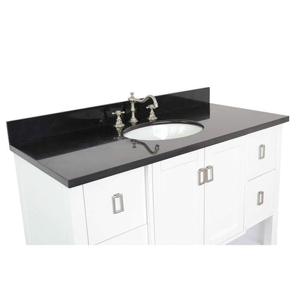 Bellaterra Shlomo - to Split 49" White Wood Single Vanity w/ Counter Top and Sink 400300-WH-BGO