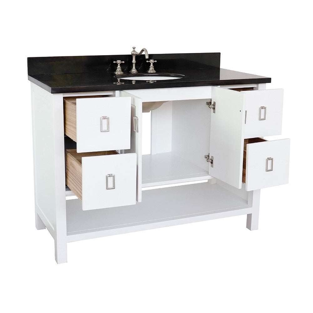 Bellaterra 49" White Wood Single Vanity w/ Counter Top and Sink 400300-WH