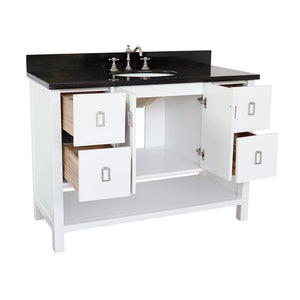 Bellaterra Shlomo - to Split 49" White Wood Single Vanity w/ Counter Top and Sink 400300-WH-BGO