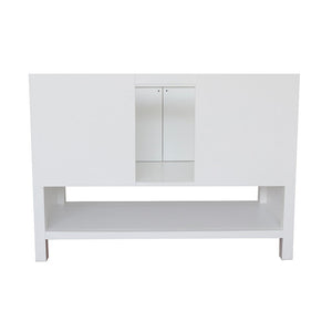 Bellaterra Shlomo - to Split 49" White Wood Single Vanity w/ Counter Top and Sink 400300-WH-BGO