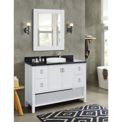 Bellaterra Shlomo - to Split 49" White Wood Single Vanity w/ Counter Top and Sink 400300-WH-BGRD