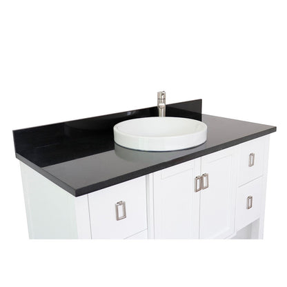 Bellaterra Shlomo - to Split 49" White Wood Single Vanity w/ Counter Top and Sink 400300-WH-BGRD