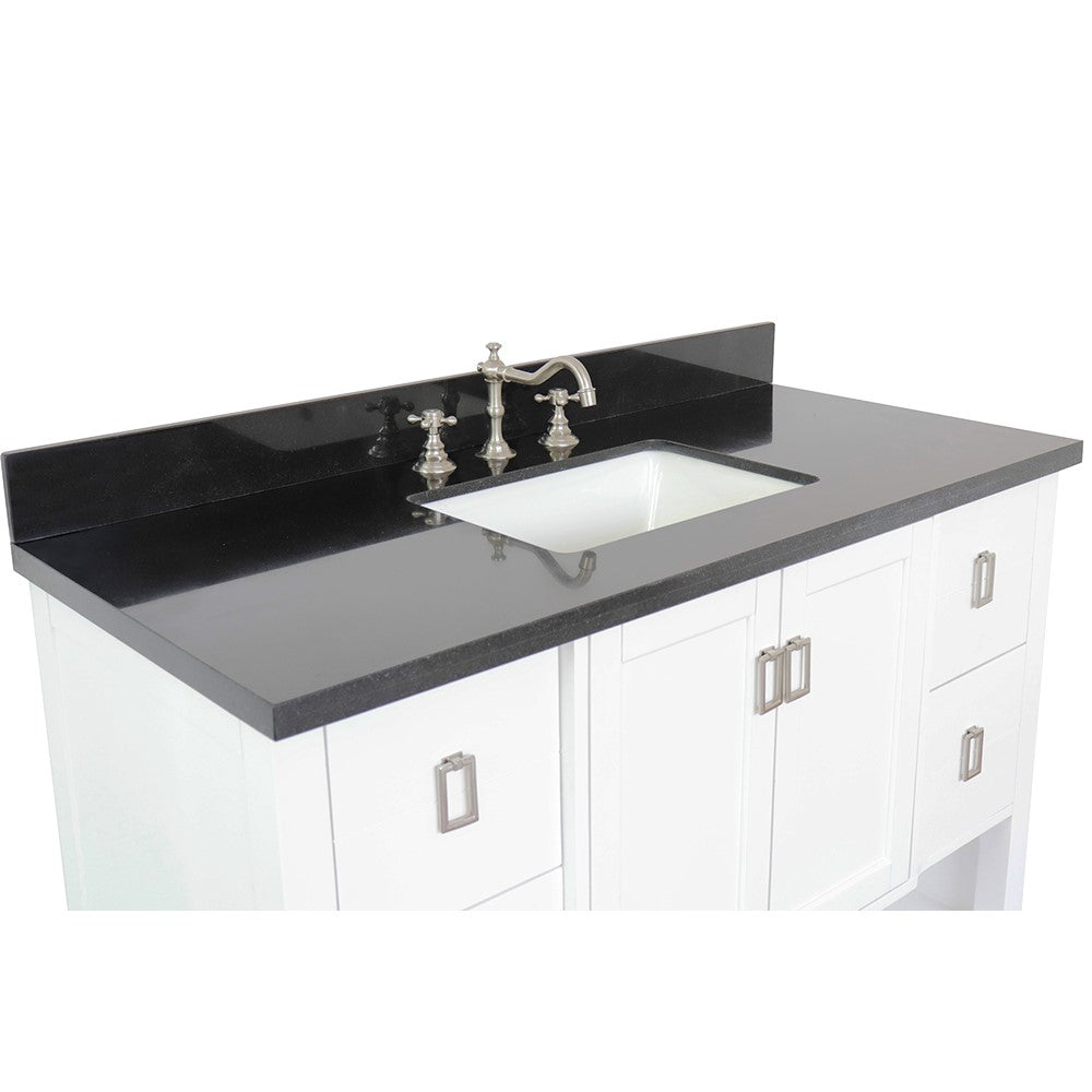 Bellaterra Shlomo - to Split 49" White Wood Single Vanity w/ Counter Top and Sink 400300-WH-BGR