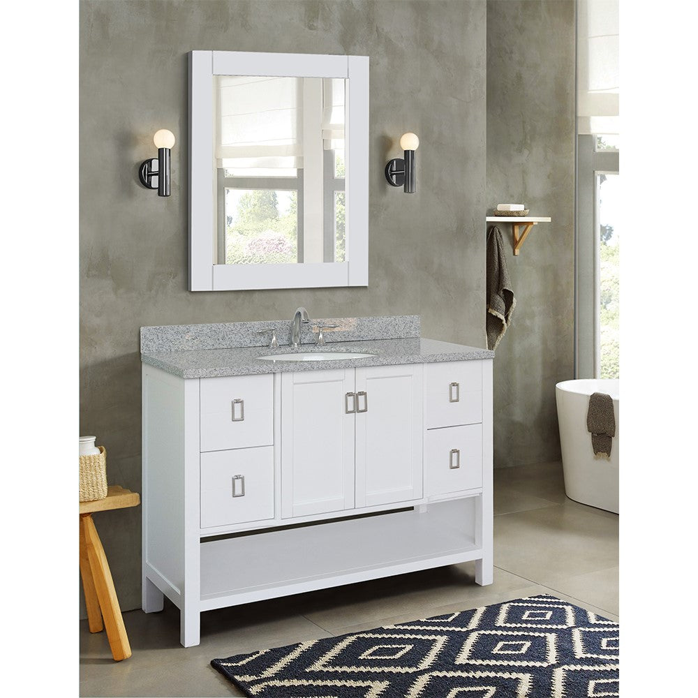 Bellaterra Shlomo - to Split 49" White Wood Single Vanity w/ Counter Top and Sink 400300-WH-GYO