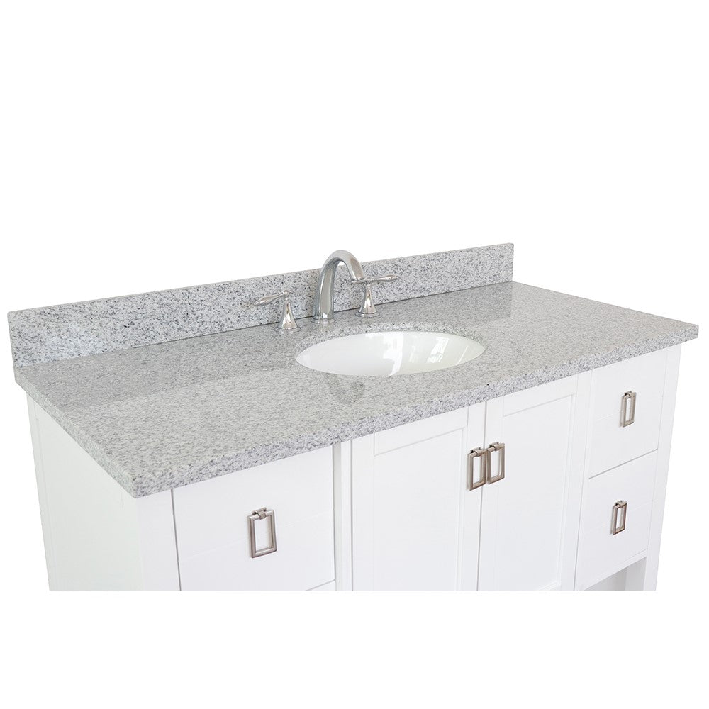 Bellaterra Shlomo - to Split 49" White Wood Single Vanity w/ Counter Top and Sink 400300-WH-GYO