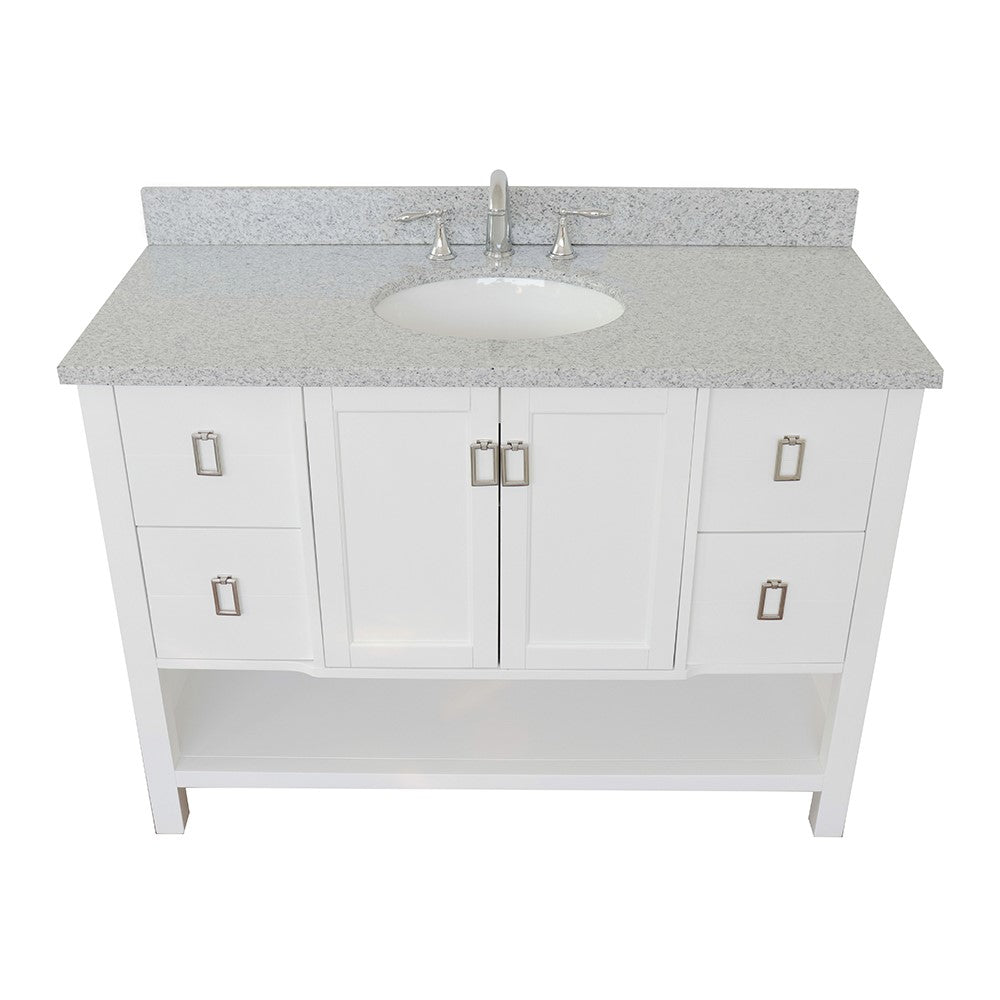 Bellaterra Shlomo - to Split 49" White Wood Single Vanity w/ Counter Top and Sink 400300-WH-GYO