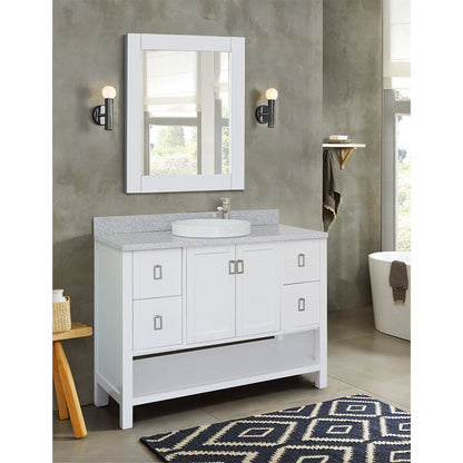 Bellaterra Shlomo - to Split 49" White Wood Single Vanity w/ Counter Top and Sink 400300-WH-GYRD