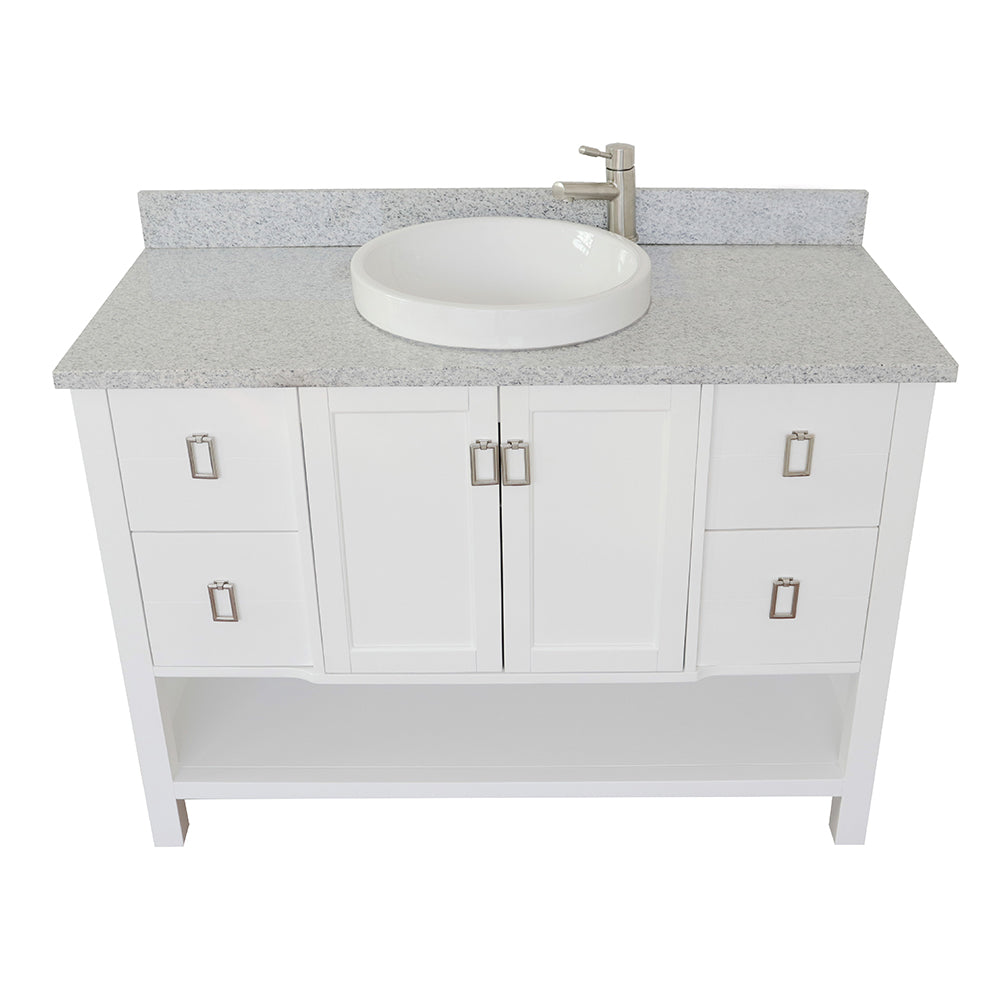 Bellaterra Shlomo - to Split 49" White Wood Single Vanity w/ Counter Top and Sink 400300-WH-GYRD