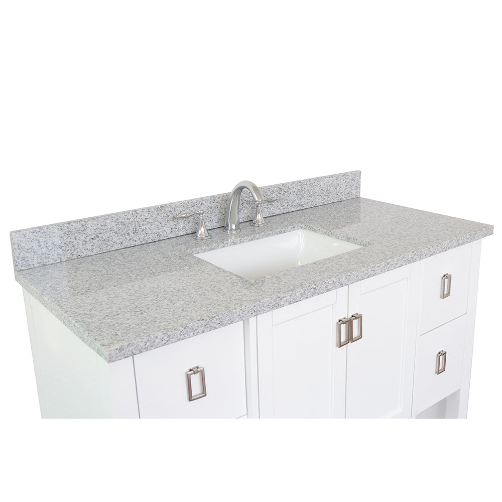 Bellaterra Shlomo - to Split 49" White Wood Single Vanity w/ Counter Top and Sink 400300-WH-GYR