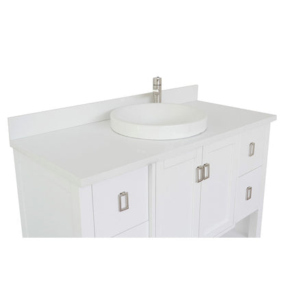 Bellaterra Shlomo - to Split 49" White Wood Single Vanity w/ Counter Top and Sink 400300-WH-WERD