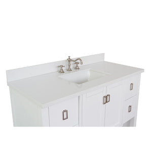 Bellaterra Shlomo - to Split 49" White Wood Single Vanity w/ Counter Top and Sink 400300-WH-WER