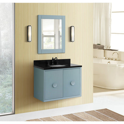 Bellaterra 400400-CAB-AB-BGO 31" Single Wall Mount w/ Counter Top and Sink (Aqua Blue)