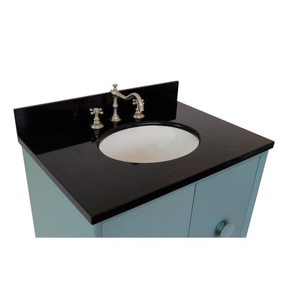 Bellaterra 400400-CAB-AB-BGO 31" Single Wall Mount w/ Counter Top and Sink (Aqua Blue)