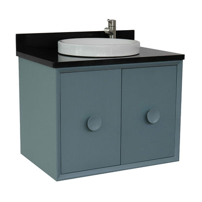 Bellaterra 400400-CAB-AB-BGRD 31" Single Wall Mount w/ Counter Top and Sink (Aqua Blue)