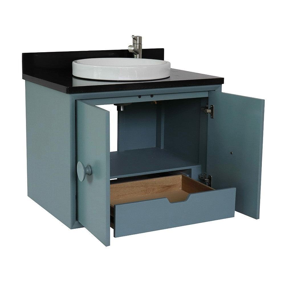 Bellaterra 400400-CAB-AB-BGRD 31" Single Wall Mount w/ Counter Top and Sink (Aqua Blue)