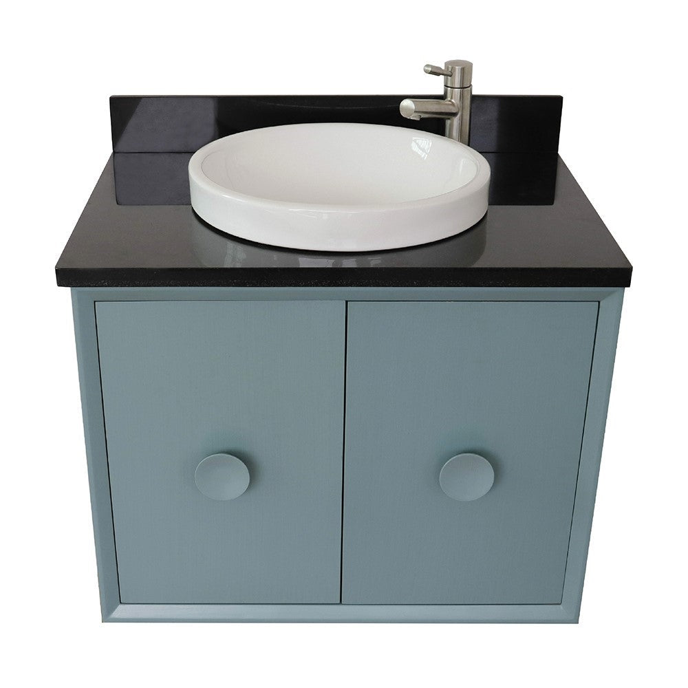 Bellaterra 400400-CAB-AB-BGRD 31" Single Wall Mount w/ Counter Top and Sink (Aqua Blue)