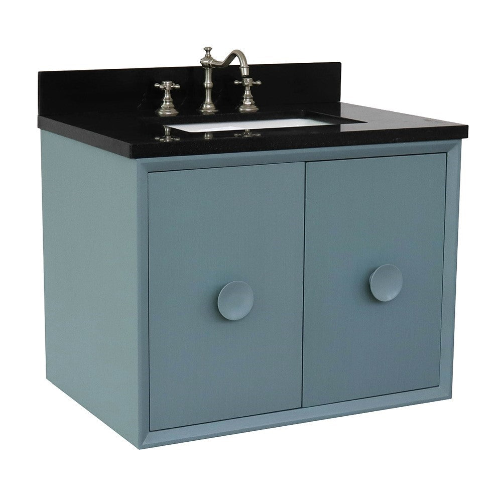 Bellaterra 400400-CAB-AB-BGR 31" Single Wall Mount w/ Counter Top and Sink (Aqua Blue)