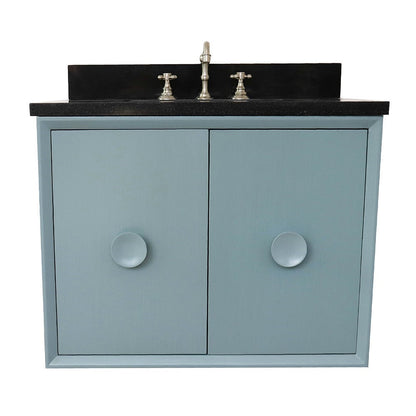 Bellaterra 400400-CAB-AB-BGR 31" Single Wall Mount w/ Counter Top and Sink (Aqua Blue)