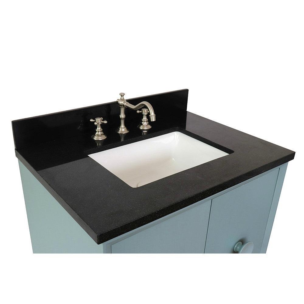 Bellaterra 400400-CAB-AB-BGR 31" Single Wall Mount w/ Counter Top and Sink (Aqua Blue)