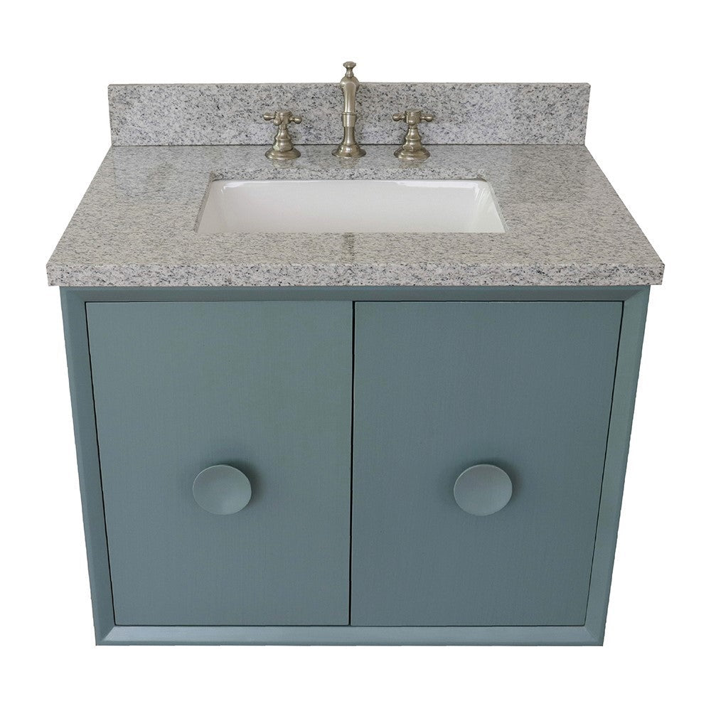 Bellaterra 400400-CAB-AB-GYR 31" Single Wall Mount w/ Counter Top and Sink (Aqua Blue)