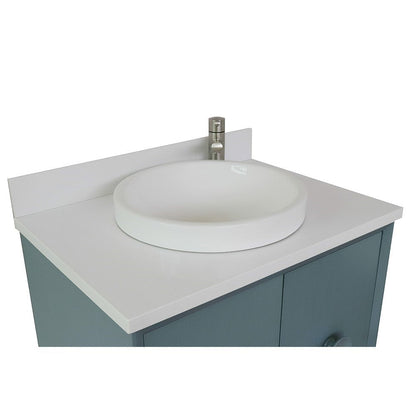 Bellaterra 400400-CAB-AB-WERD 31" Single Wall Mount w/ Counter Top and Sink (Aqua Blue)