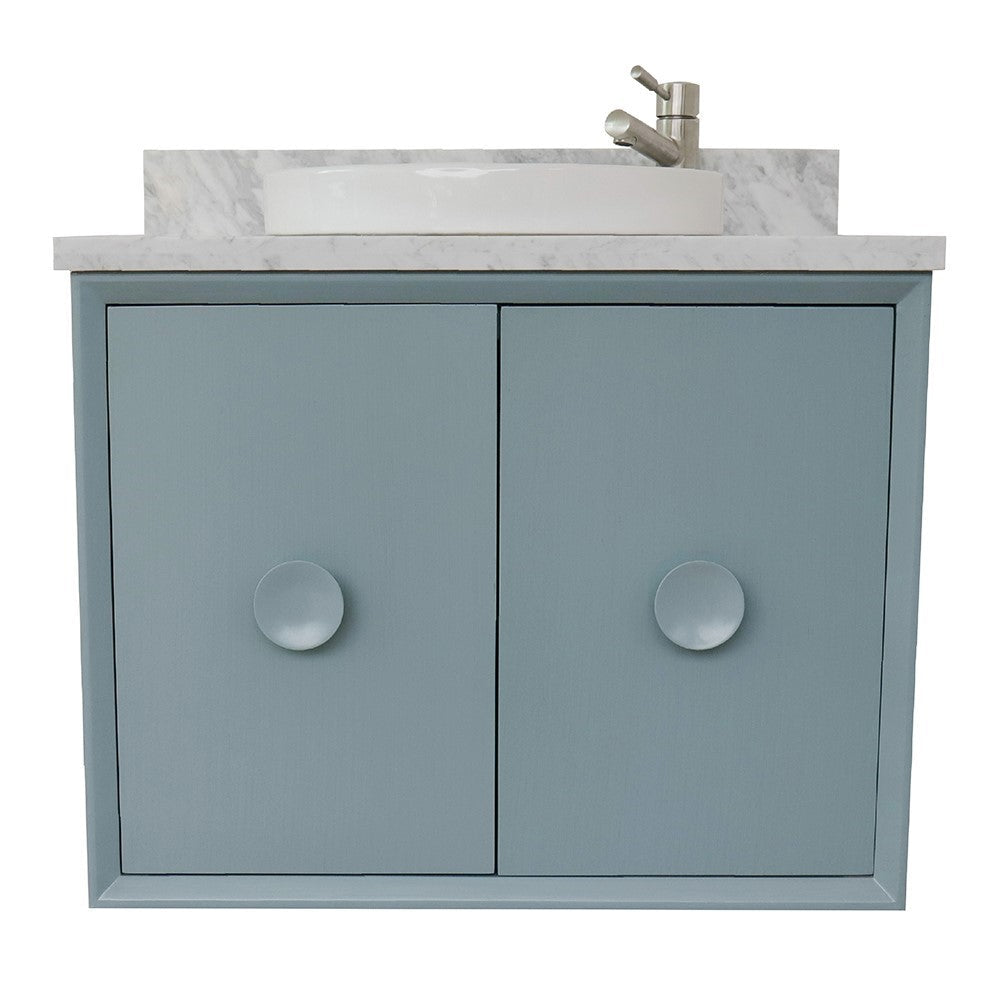 Bellaterra 400400-CAB-AB-WMRD 31" Single Wall Mount w/ Counter Top and Sink (Aqua Blue)