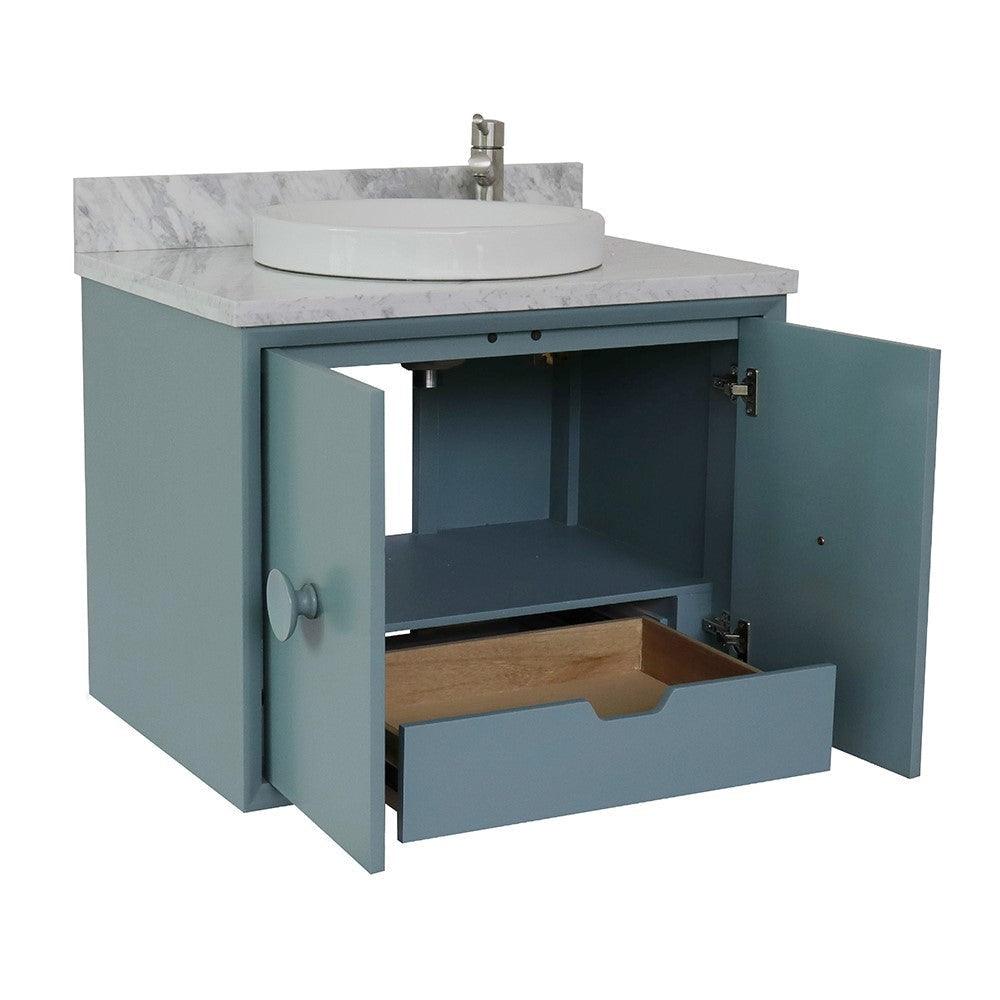 Bellaterra 400400-CAB-AB-WMRD 31" Single Wall Mount w/ Counter Top and Sink (Aqua Blue)