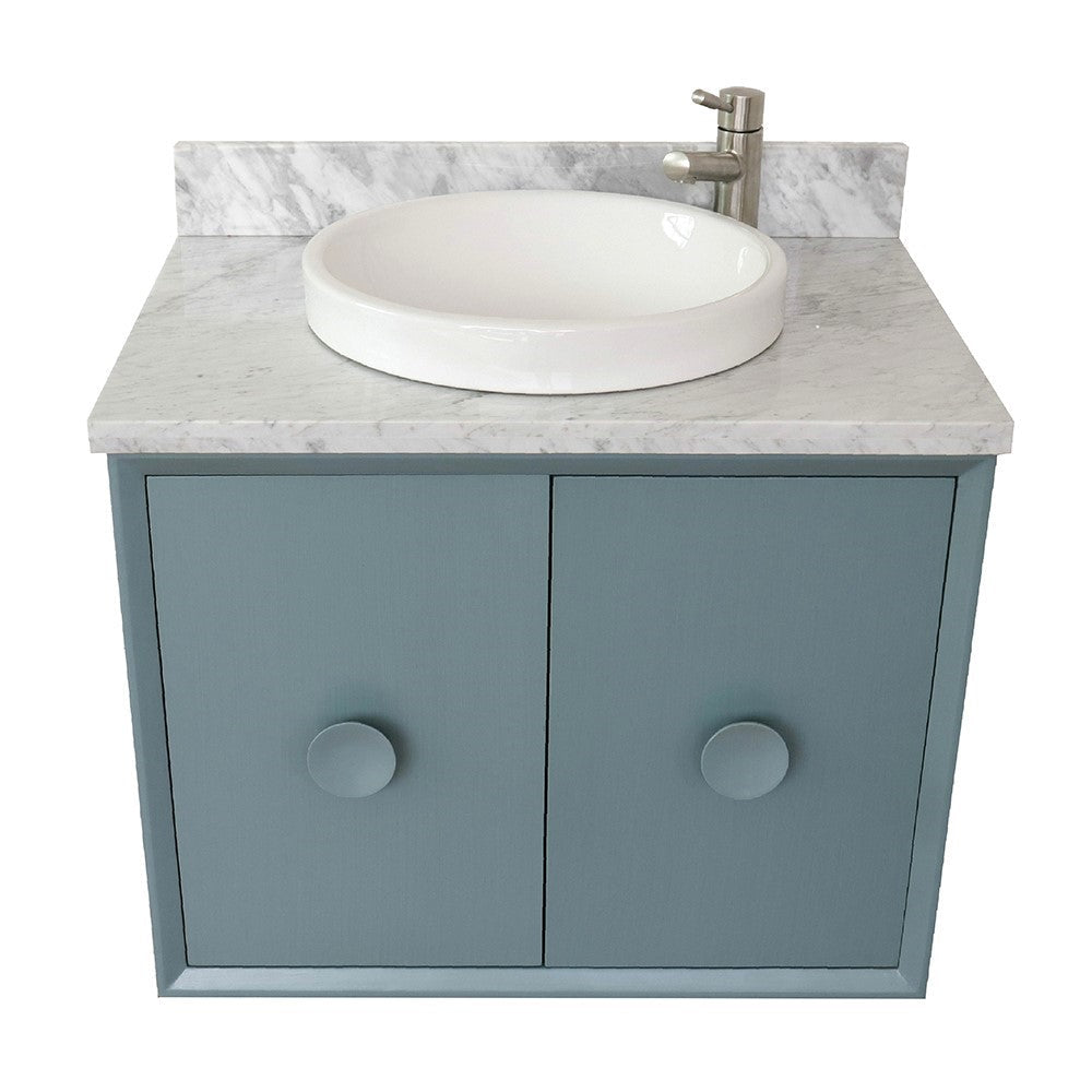 Bellaterra 400400-CAB-AB-WMRD 31" Single Wall Mount w/ Counter Top and Sink (Aqua Blue)