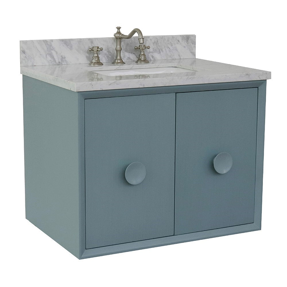 Bellaterra 400400-CAB-AB-WMR 31" Single Wall Mount w/ Counter Top and Sink (Aqua Blue)