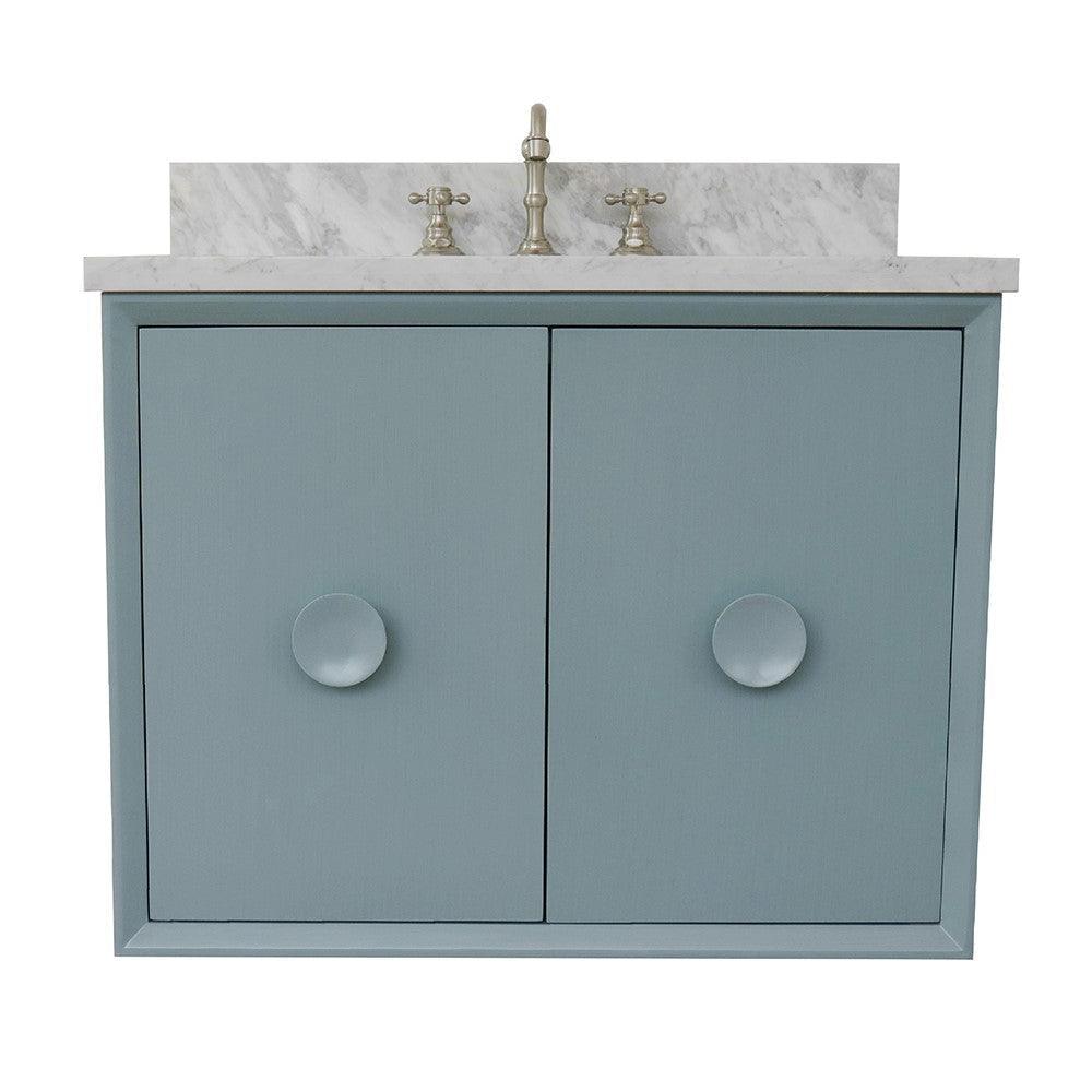 Bellaterra 400400-CAB-AB-WMR 31" Single Wall Mount w/ Counter Top and Sink (Aqua Blue)