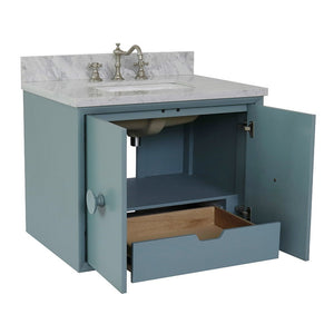 Bellaterra 400400-CAB-AB-WMR 31" Single Wall Mount w/ Counter Top and Sink (Aqua Blue)