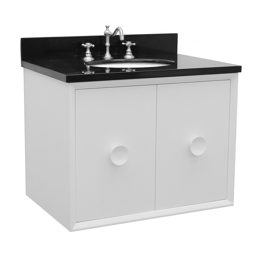 Bellaterra 400400-CAB-WH-BGO 31" Single Wall Mount w/ Counter Top and Sink (White)