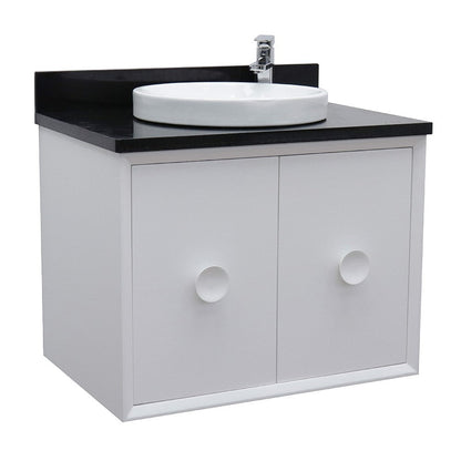 Bellaterra 400400-CAB-WH-BGRD 31" Single Wall Mount w/ Counter Top and Sink (White)