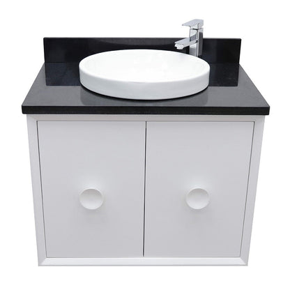 Bellaterra 400400-CAB-WH-BGRD 31" Single Wall Mount w/ Counter Top and Sink (White)