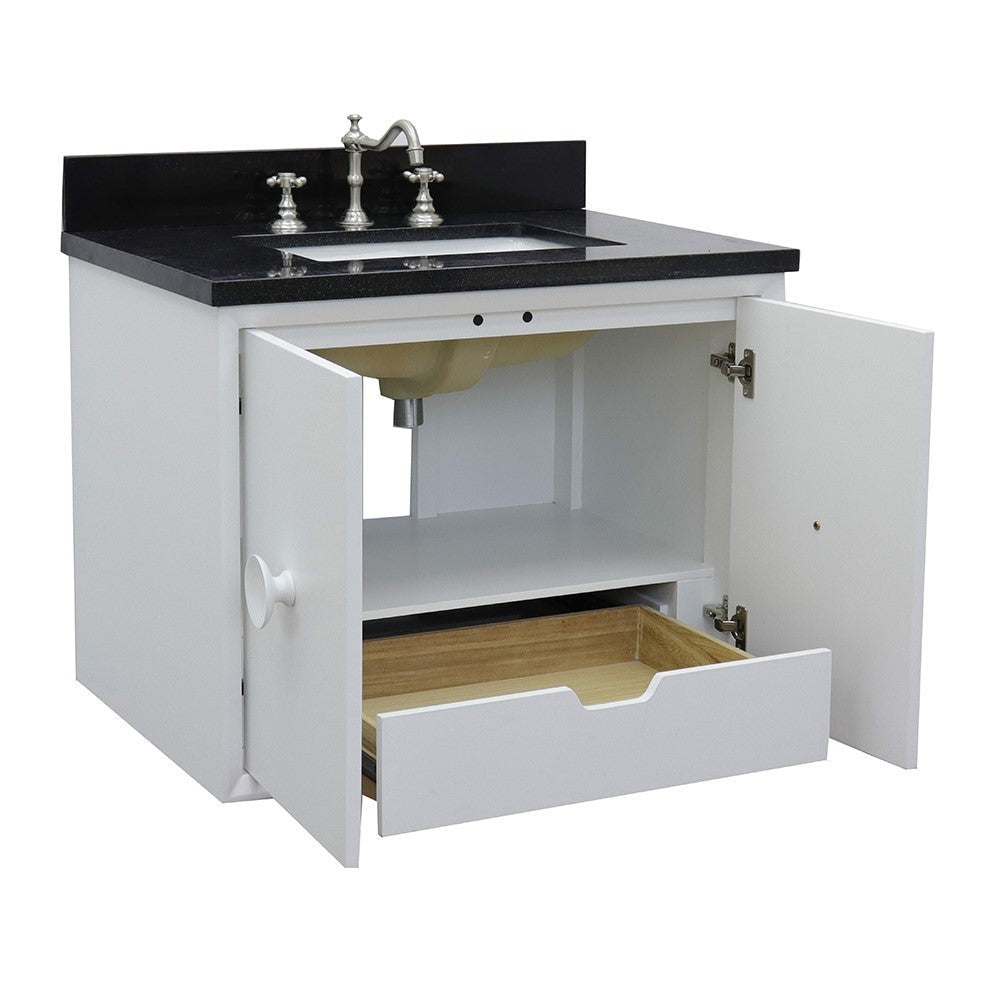 Bellaterra 400400-CAB-WH-BGR 31" Single Wall Mount w/ Counter Top and Sink (White)