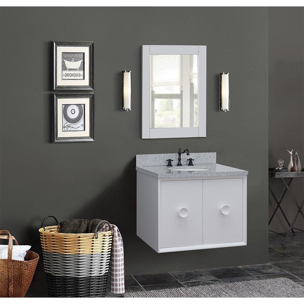 Bellaterra 400400-CAB-WH-GYO 31" Single Wall Mount w/ Counter Top and Sink (White)