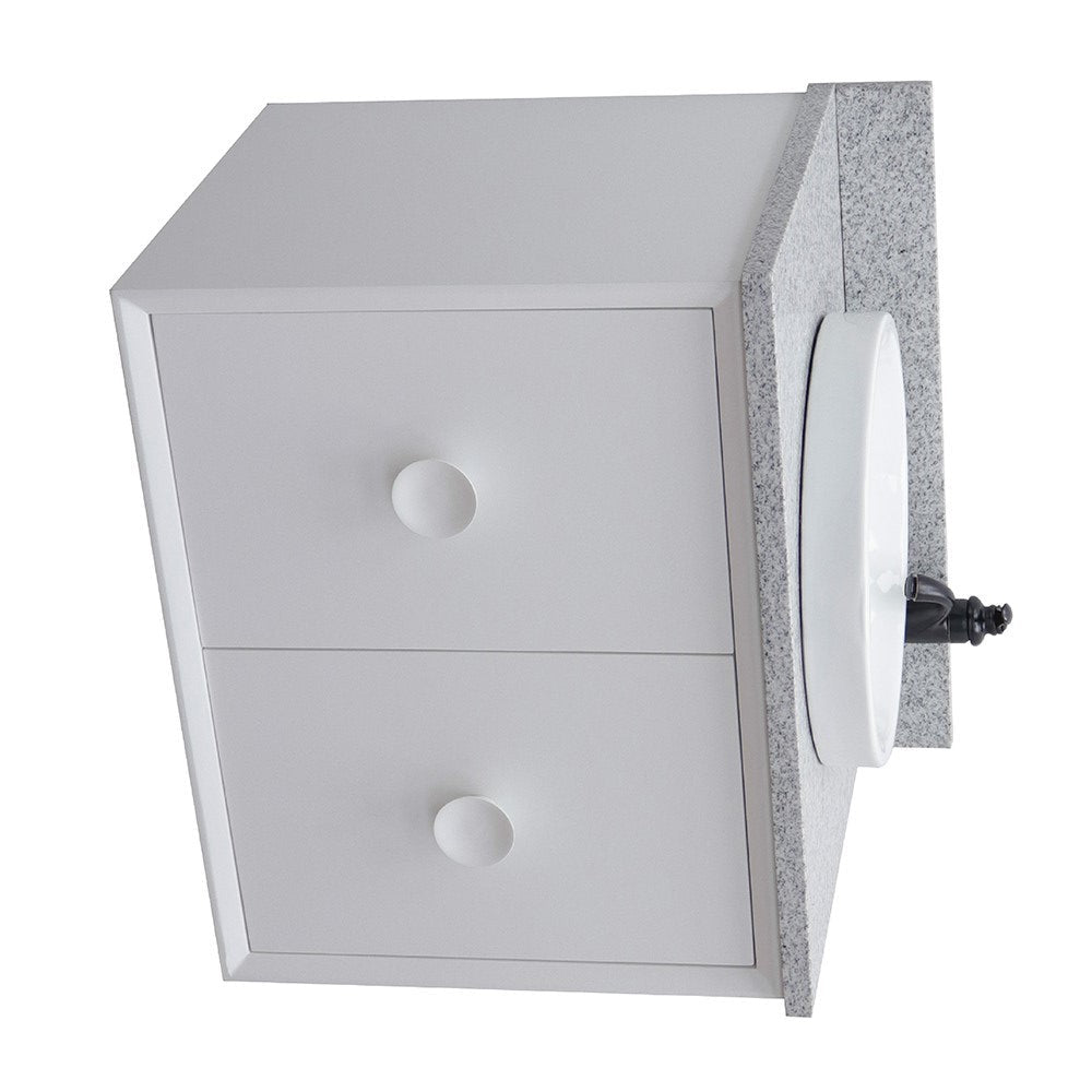 Bellaterra 400400-CAB-WH-GYRD 31" Single Wall Mount w/ Counter Top and Sink (White)