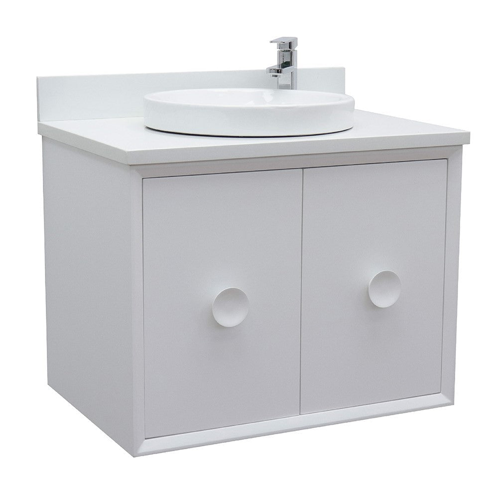 Bellaterra 400400-CAB-WH-WERD 31" Single Wall Mount w/ Counter Top and Sink (White)