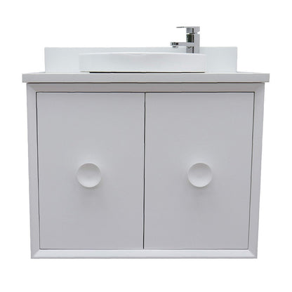 Bellaterra 400400-CAB-WH-WERD 31" Single Wall Mount w/ Counter Top and Sink (White)