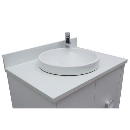 Bellaterra 400400-CAB-WH-WERD 31" Single Wall Mount w/ Counter Top and Sink (White)