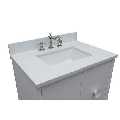 Bellaterra 400400-CAB-WH-WER 31" Single Wall Mount w/ Counter Top and Sink (White)