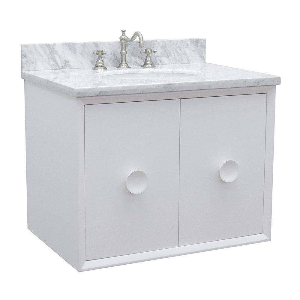 Bellaterra 400400-CAB-WH-WMO 31" Single Wall Mount w/ Counter Top and Sink (White)