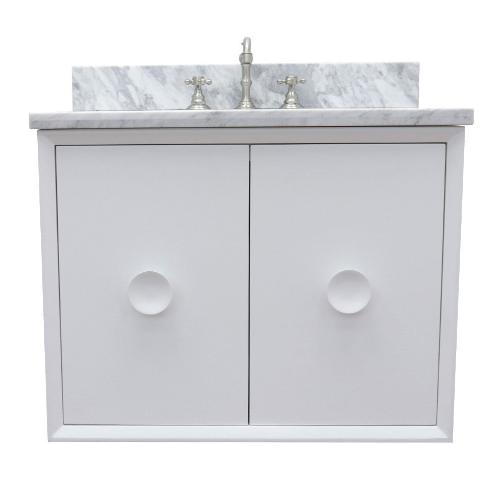 Bellaterra 400400-CAB-WH-WMO 31" Single Wall Mount w/ Counter Top and Sink (White)