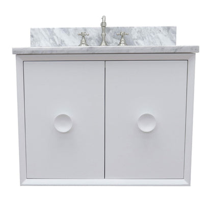 Bellaterra 400400-CAB-WH-WMO 31" Single Wall Mount w/ Counter Top and Sink (White)