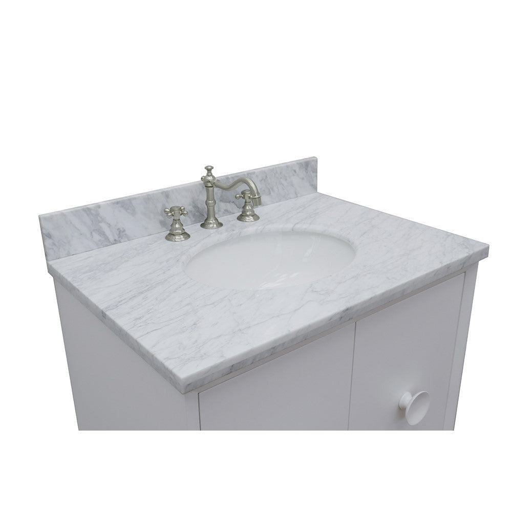 Bellaterra 400400-CAB-WH-WMO 31" Single Wall Mount w/ Counter Top and Sink (White)