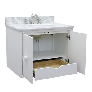 Bellaterra 400400-CAB-WH-WMO 31" Single Wall Mount w/ Counter Top and Sink (White)